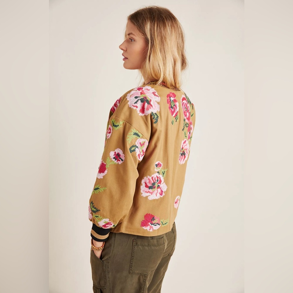 ANTHROPOLOGIE NEEDLEPOINT BOMBER JACKET - Picture 5 of 14